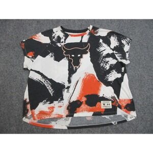 Under Armour Shirt Womens Large Black Project Rock Bull Logo Loose Heatgear‎